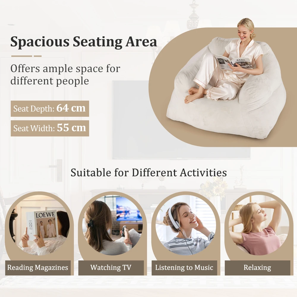 Promotion Pufas krėslas, smėlio spalvos, ultra-soft velvet