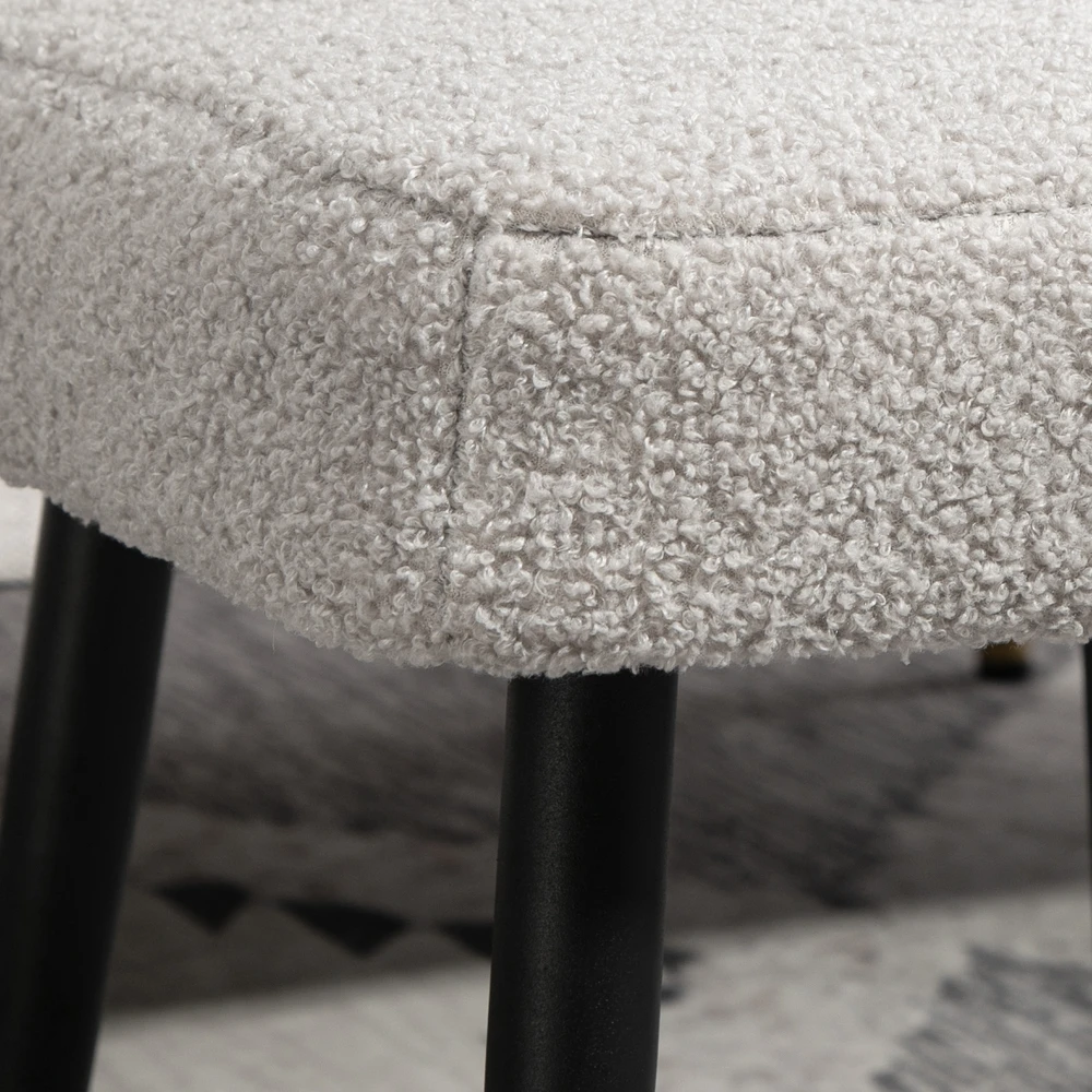 Aosom Pufas, pakoja, paminkštinta sėdynė, šviesiai pilkas, 42 x 42 x 44 cm