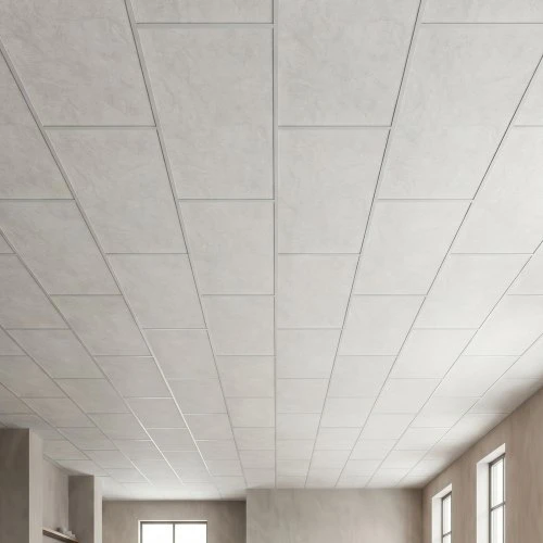 Koduva PVC lubų plokštės VEVOR DLS-2448, 10 vnt., 605 x 1210 mm, balto marmuro spalva
