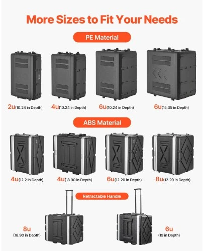 Koduva Rack dėklas VEVOR 4U, ABS, gylis 31 cm