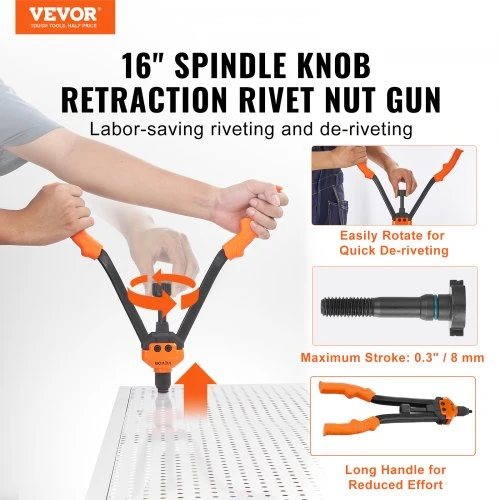 Koduva Rankinis kniediklių veržlių įrankis VEVOR DY-8804 su dėklu, 40,6 cm, 199 vnt.
