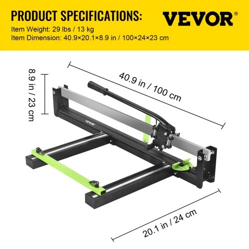 VEVOR Rankinis plytelių pjaustytuvas, mėlynas, su lazeriniu žymėjimu, 80 cm