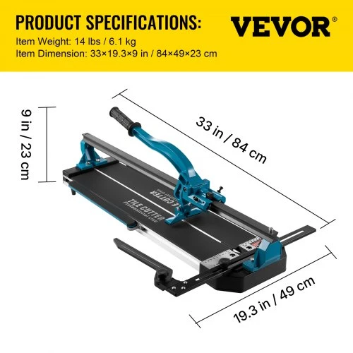 VEVOR Rankinis plytelių pjaustytuvas L-05, aliuminis, 60 cm