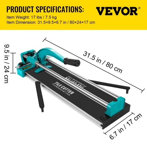 Koduva Rankinis plytelių pjaustytuvas VEVOR L-05, aliuminis, 60 cm