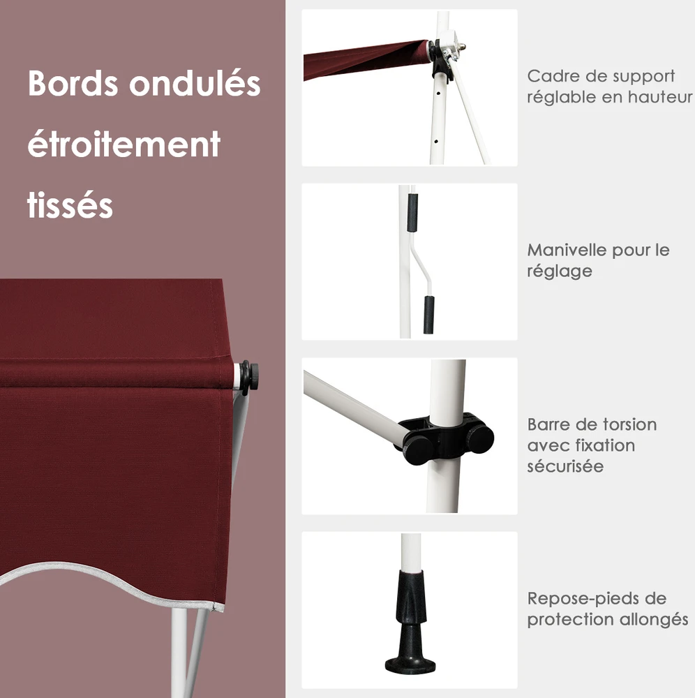 Promotion Rankinis reguliuojamas markizė 150x125 cm raudona