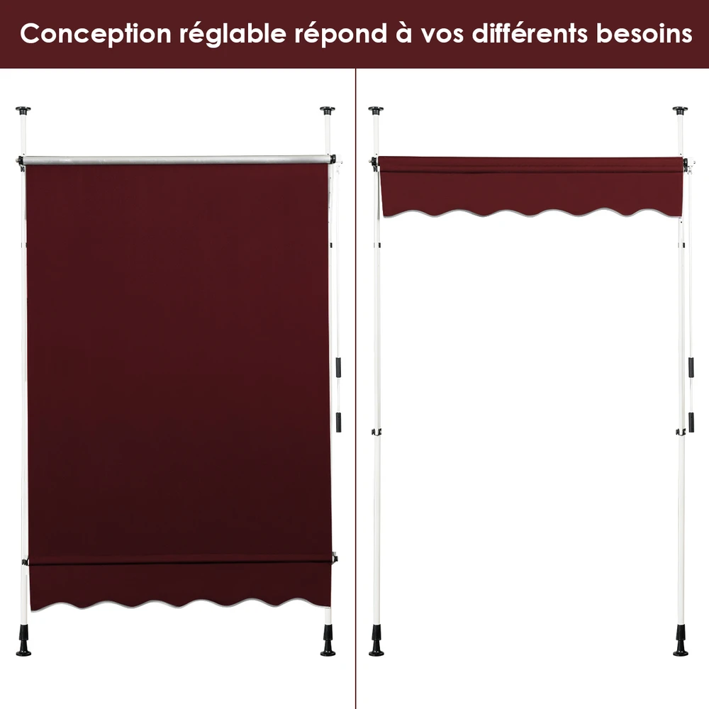 Promotion Rankinis reguliuojamas markizė 150x125 cm raudona