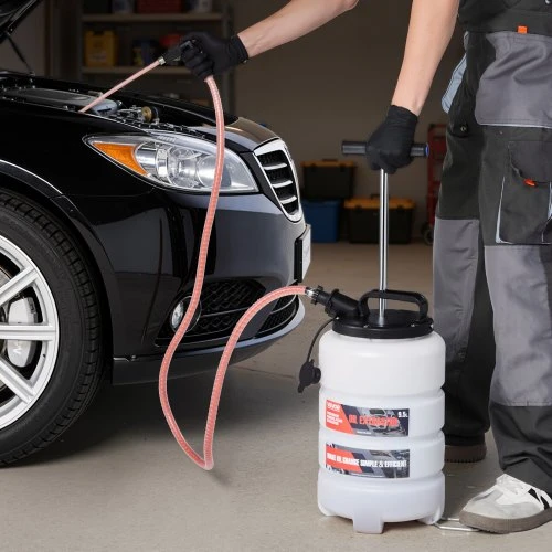 VEVOR Rankinis skysčių ištraukėjas, 9,5 l, HDPE, su 150 cm žarna ir 3 x 120 cm prailginimo vamzdeliais