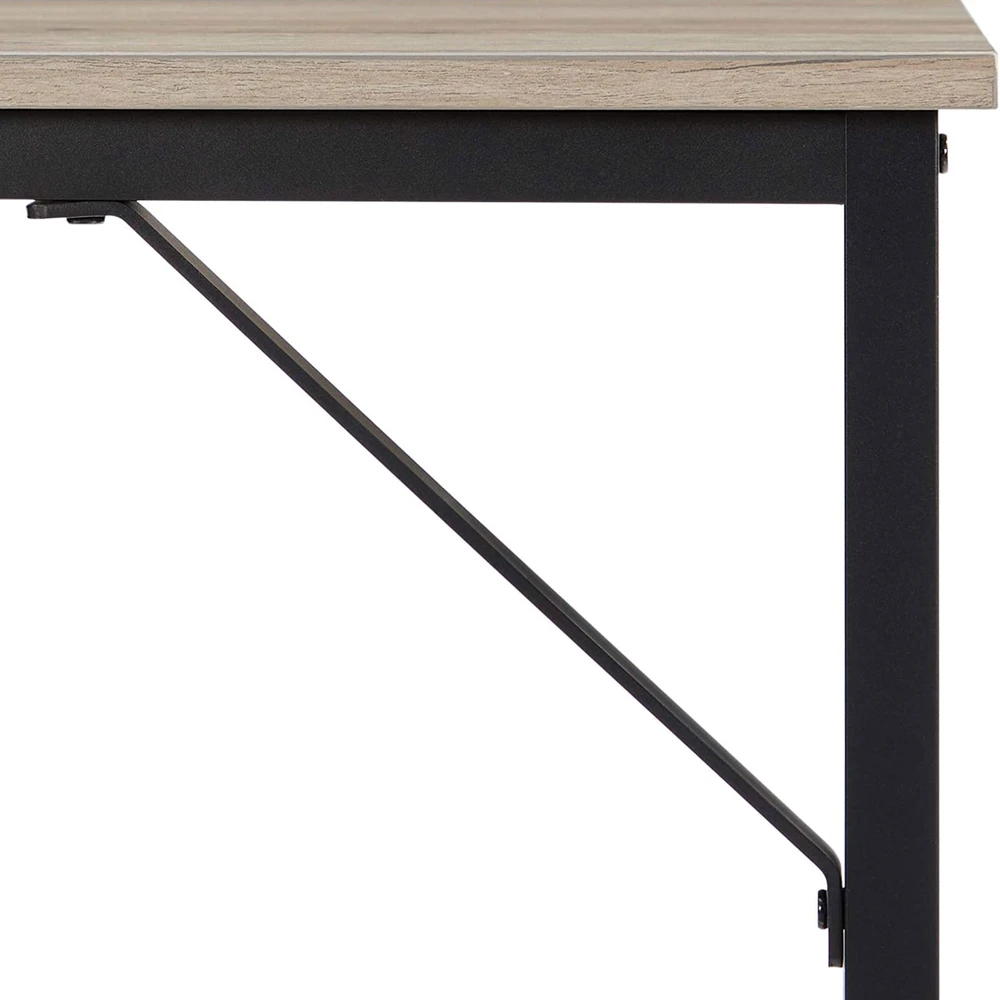 Koduva Rašomasis stalas su metaliniu rėmu, 100 x 50 x 75 cm, medžio drožlių plokštė ir plienas, pilkai rudas-juodas