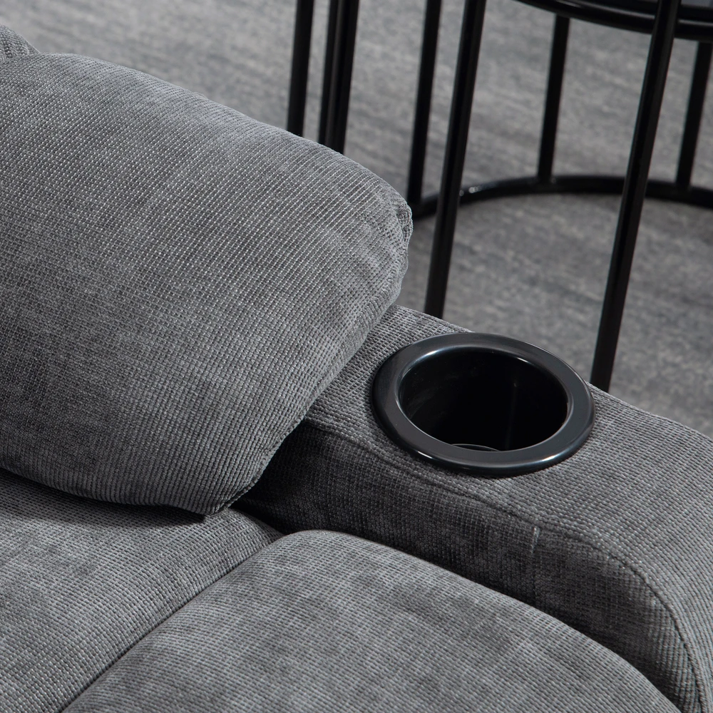 Aosom Recliner armchair su pakoja, sukamas, tamsiai pilkas, 150 kg, 88 x 96 x 108 cm