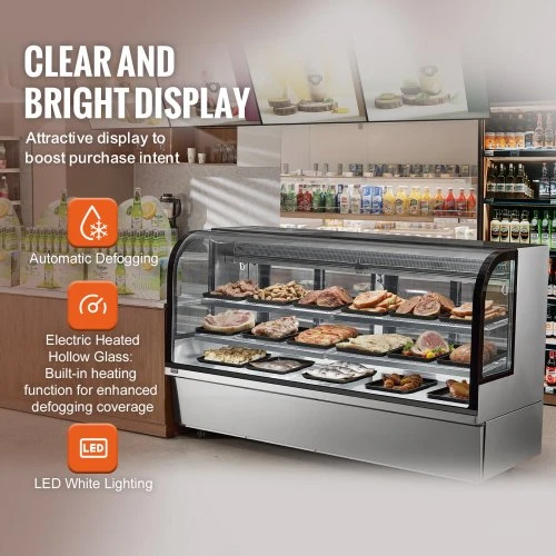 VEVOR Refrigeruojama vitrininė spinta GN-2000R2, 901 l, 4 lygių, 200 x 82 x 120 cm