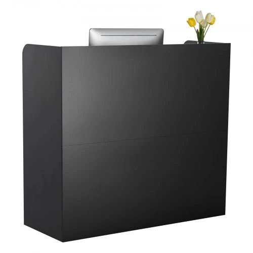 Koduva Registratūros stalas VEVOR, MDF, juodas, 120 x 48 x 110 cm
