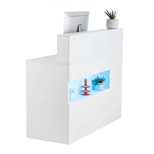Koduva Registratūros stalas VEVOR, MDF, baltas, 120 x 48 x 100 cm