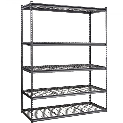 Koduva Reguliuojama 5 aukštų metalinė lentyna VEVOR, juoda, 152 x 61 x 198 cm, iki 907 kg