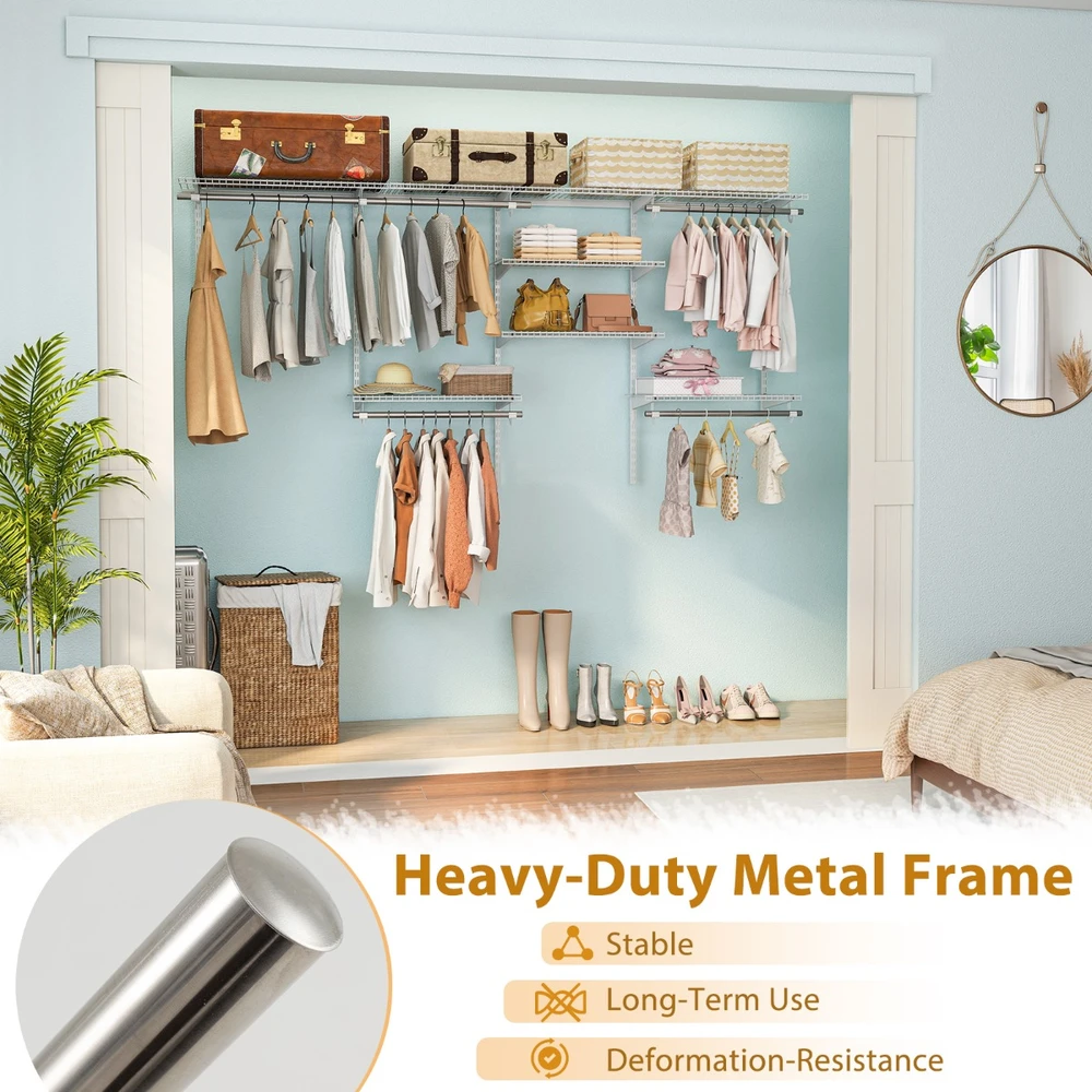Promotion Reguliuojama metalinė lentynų sistema 122-244cm balta RTJZ10353WH