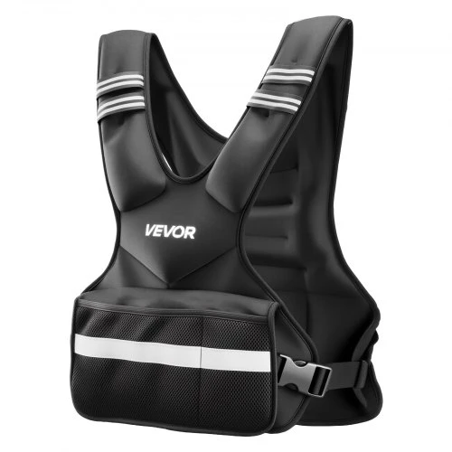 VEVOR Reguliuojama svorio liemenė, 18,3kg, neoprenas, juoda, su 8 svorio paketais