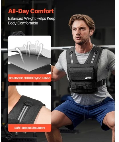 VEVOR Reguliuojama svorio liemenė JS-VEST007, juoda, 0,63-16 kg