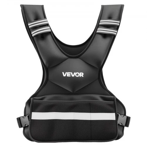 VEVOR Reguliuojama svorio liemenė, 18,3kg, neoprenas, juoda, su 8 svorio paketais