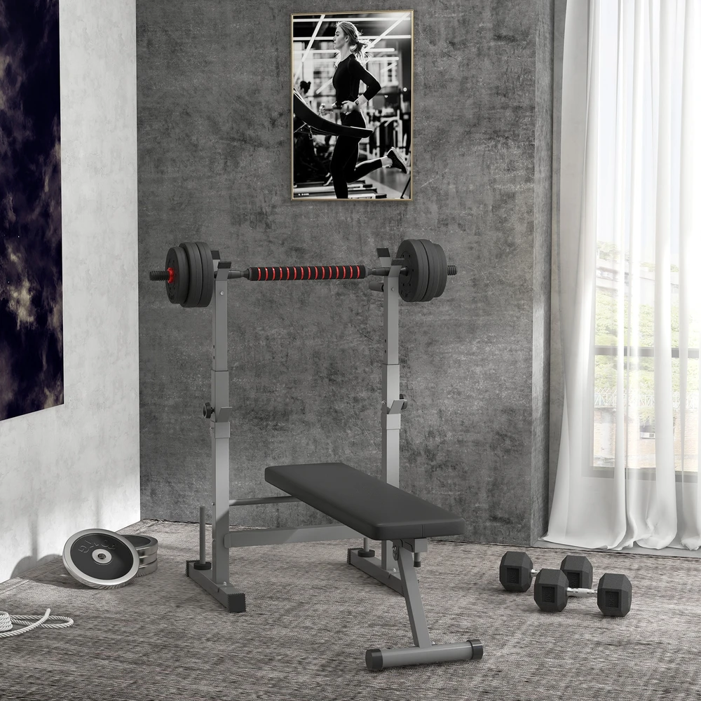 Aosom Reguliuojamas 2 viename hantelių ir štangos rinkinys iki 25 kg, 12 diskų