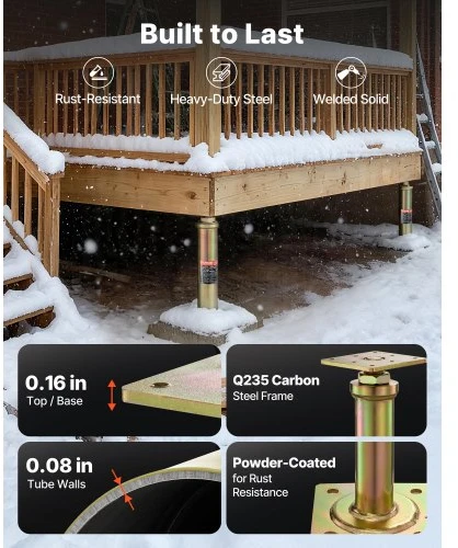 Koduva Reguliuojamas atraminis domkrato stulpas VEVOR, 4 vnt., 29,5-40,6 cm