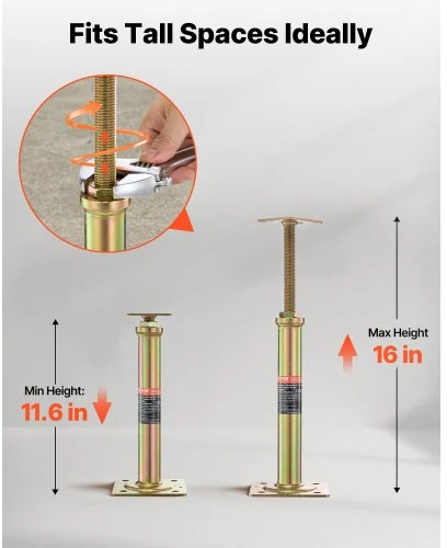 Koduva Reguliuojamas atraminis domkrato stulpas VEVOR, 4 vnt., 29,5-40,6 cm