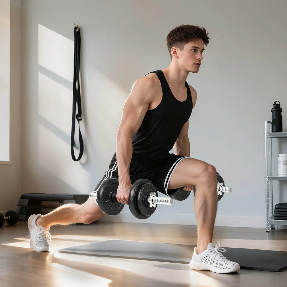 Aosom Reguliuojamas hantelių ir štangos komplektas, 20 kg, pilkas, plienas