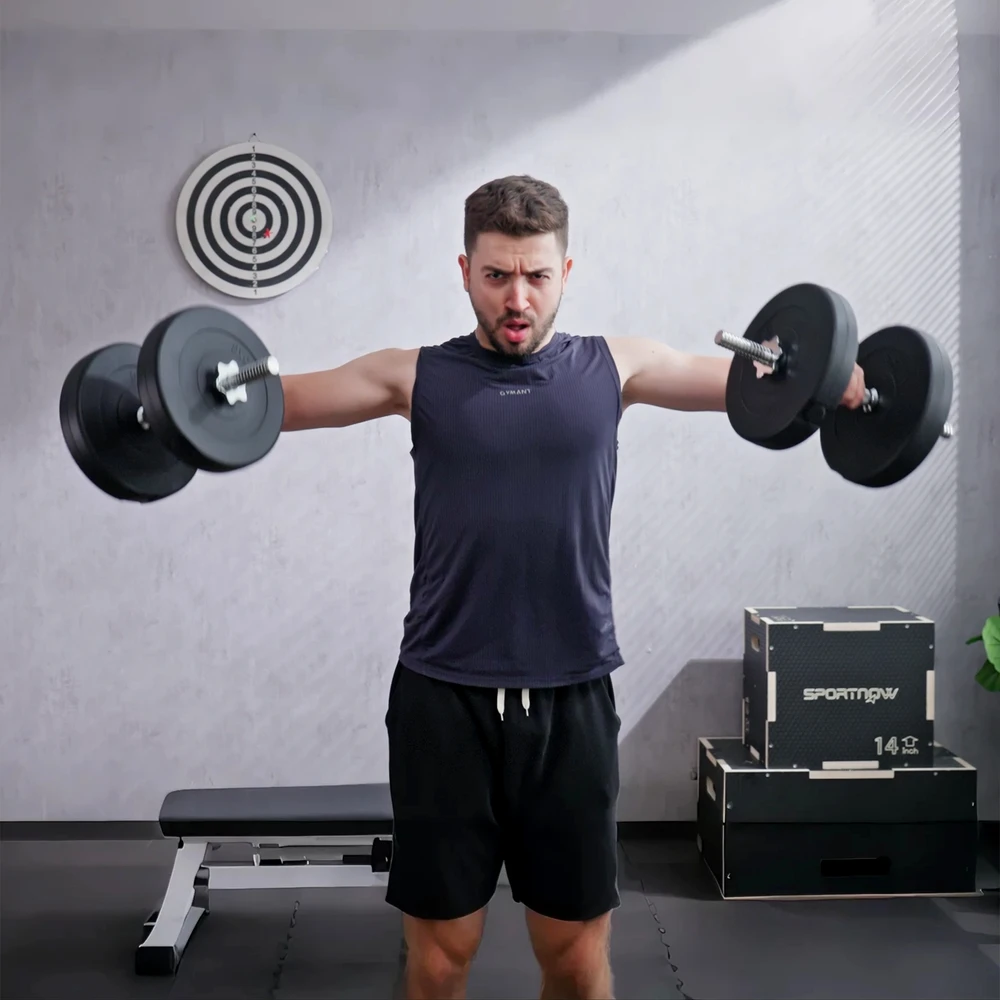 Aosom Reguliuojamas hantelių rinkinys, juodas, 50 kg