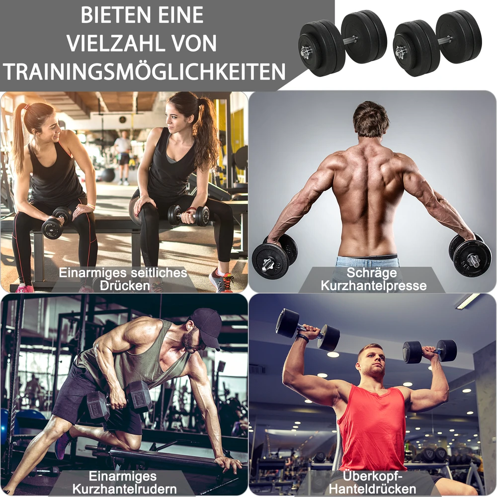 Aosom Reguliuojamas hantelių rinkinys, juodas, 50 kg