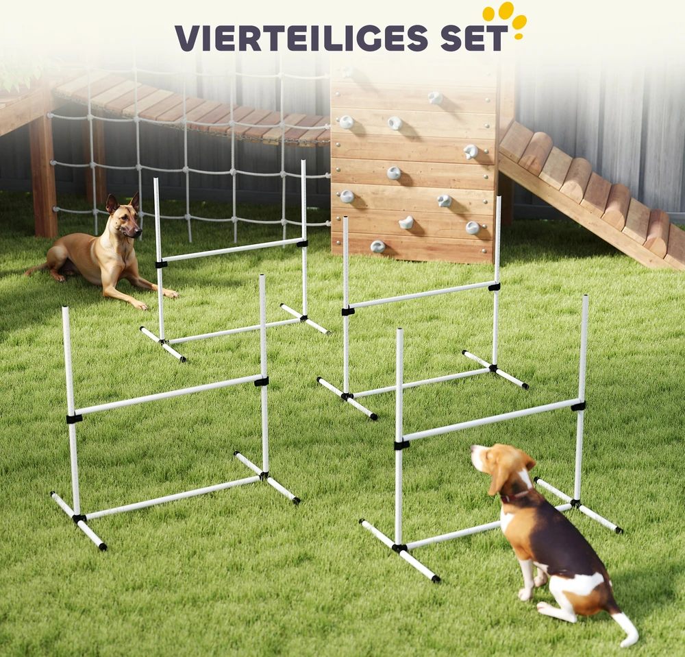 Aosom Reguliuojamas šunų agility kliūčių komplektas, 4 vnt., su krepšiu