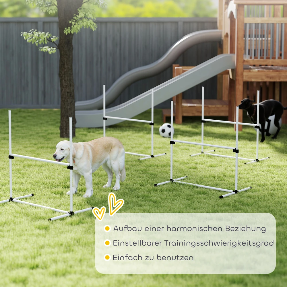 Aosom Reguliuojamas šunų agility kliūčių komplektas, 4 vnt., su krepšiu