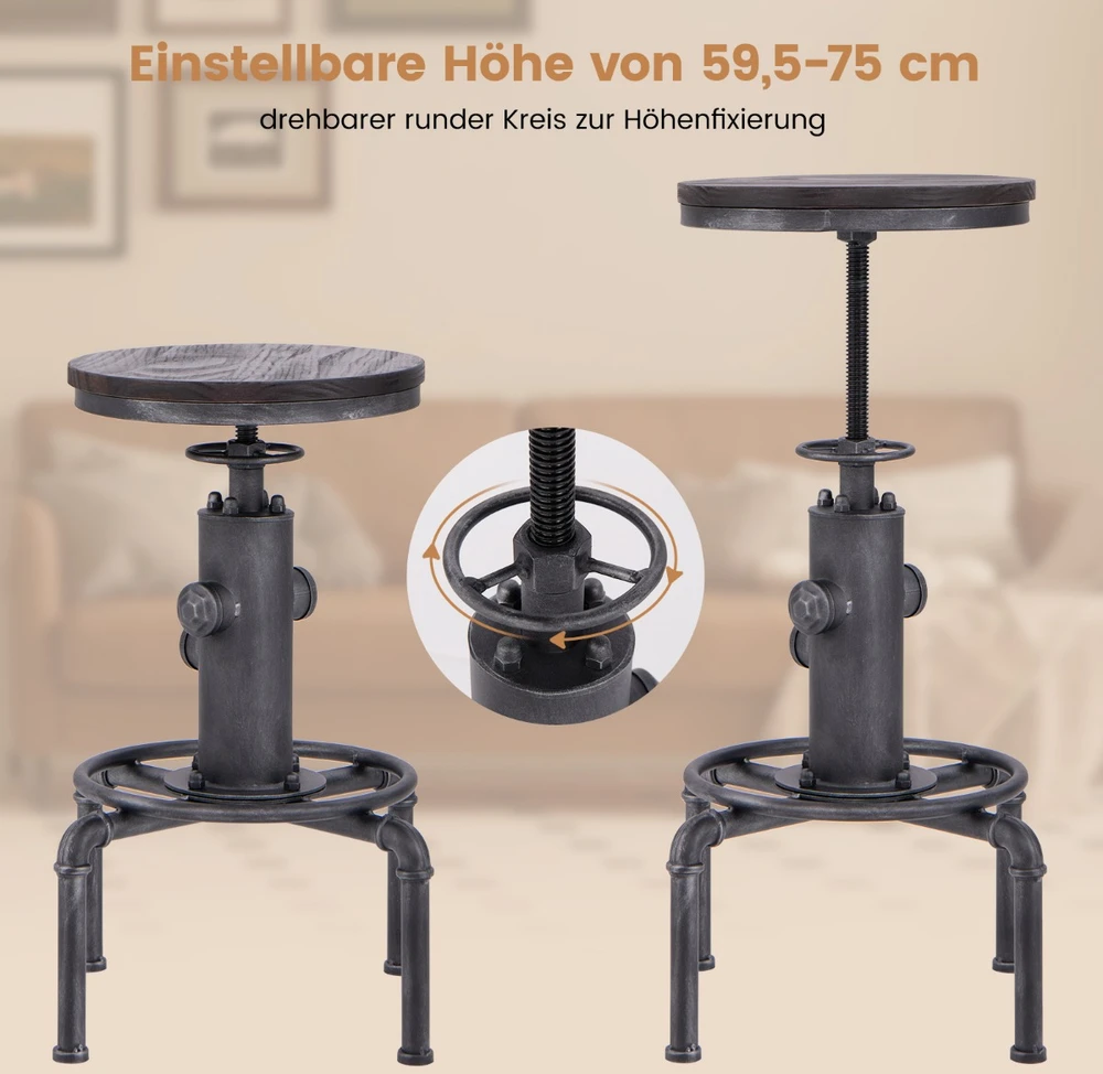 Koduva Reguliuojamo aukščio baro kėdė 59,5-75 cm