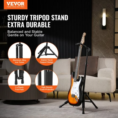 VEVOR Reguliuojamo aukščio gitaros stovas, sulankstomas, 90-120 cm
