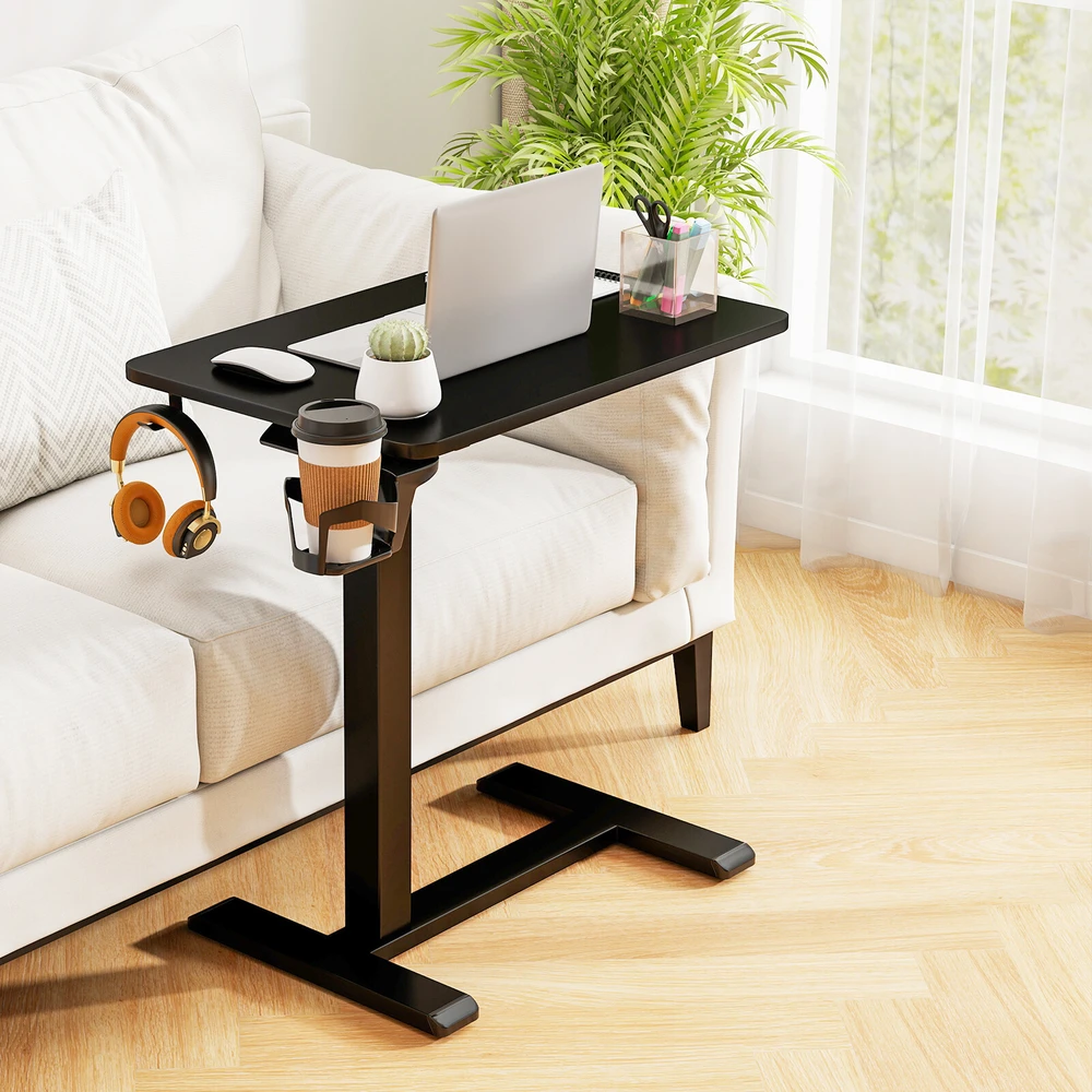 Promotion Reguliuojamo aukščio mobilus stalas prie lovos, juodas