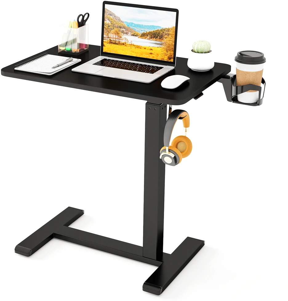 Promotion Reguliuojamo aukščio mobilus stalas prie lovos, juodas