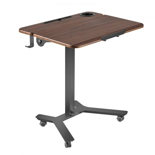 VEVOR Reguliuojamo aukščio mobilus stovimas stalas, pakreipiamas stalviršis, 72 x 53 cm, rudas / juodas