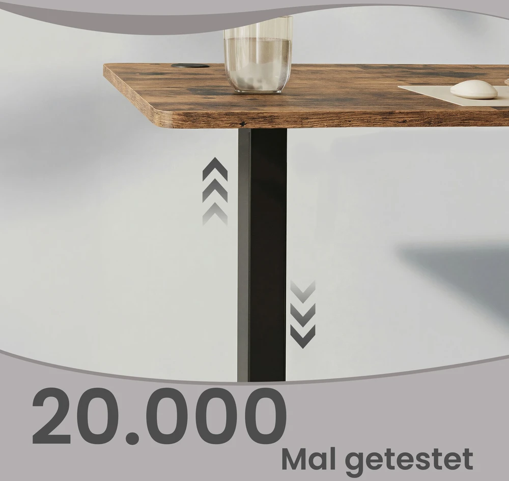 Koduva Reguliuojamo aukščio rašomasis stalas, 180 x 80 cm, atminties funkcija, rudas