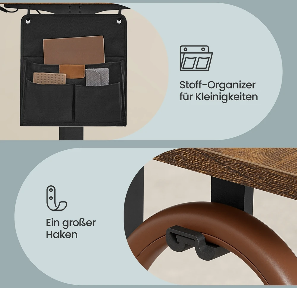 Songmics Reguliuojamo aukščio rašomasis stalas, 100 x 60 cm, juodas, su 4 aukščių atmintimi