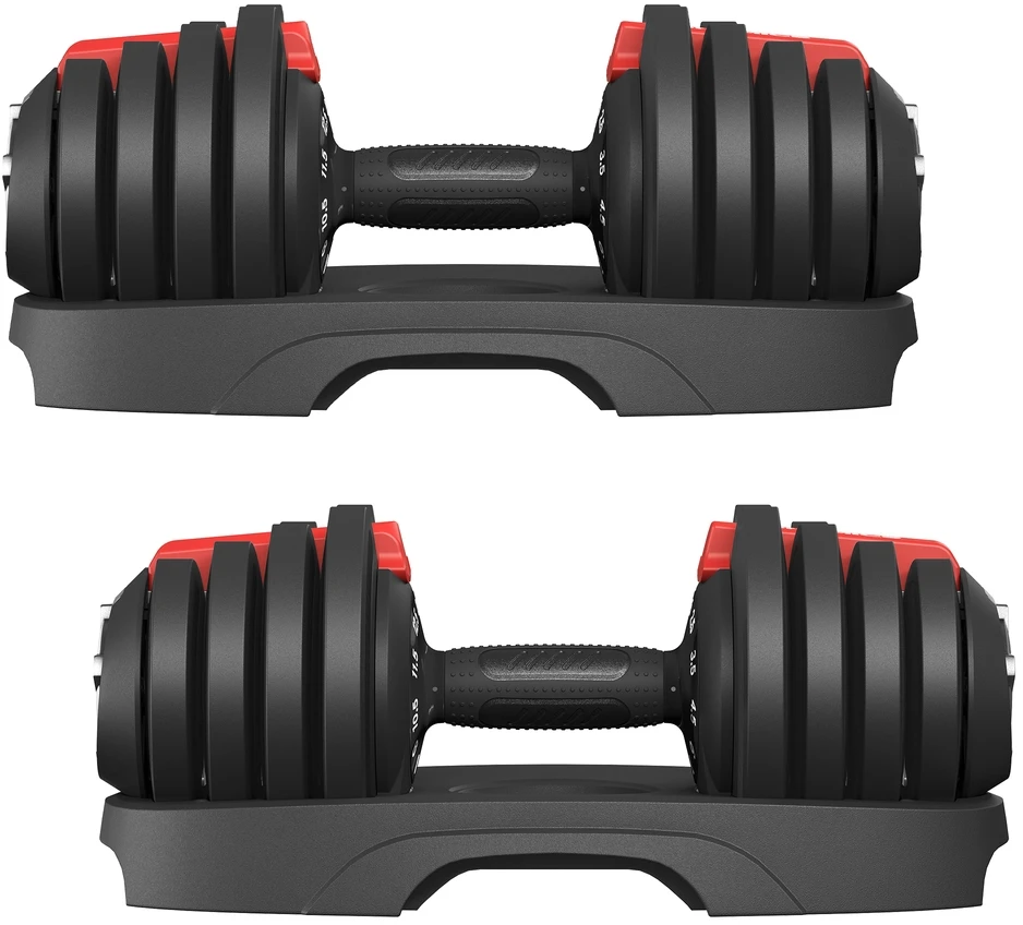 Koduva Reguliuojamų hantelių rinkinys, 2 vnt., 11-in-1, juodai raudonas, 2 x 12,5kg