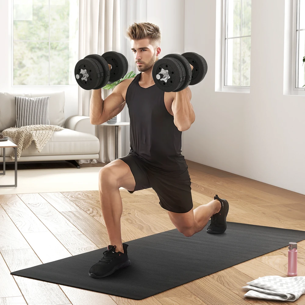 Aosom Reguliuojamų hantelių rinkinys 25 kg, juodas, plienas