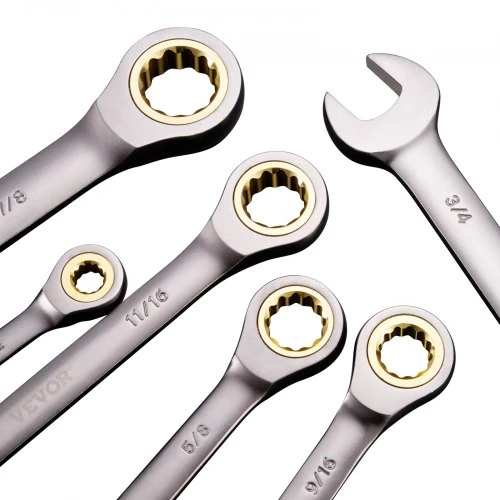 VEVOR Reketinių kombinuotų veržliarakčių rinkinys, 24 vnt., pilkas, 8-19 mm ir SAE 6-22 mm