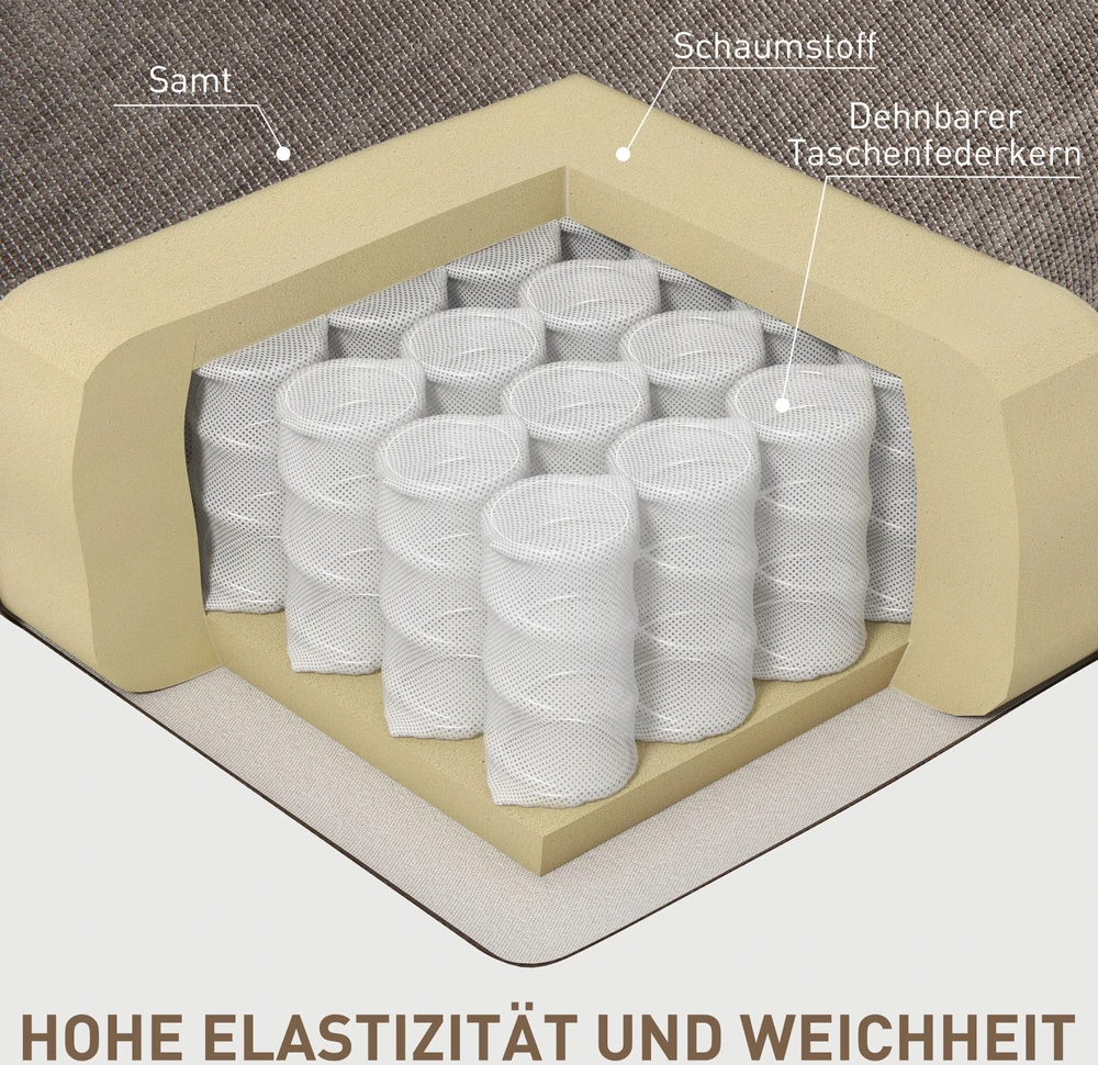 Aosom Relaxo fotelis su kojų atrama, pasukamas, šviesiai rudas, iki 150 kg, 88 x 96 x 108 cm
