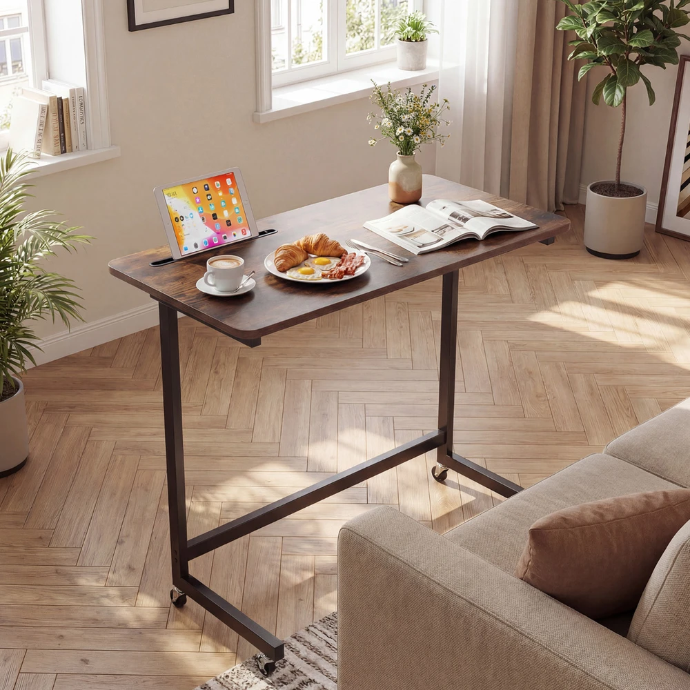 Sofa Promotion Riedantis nešiojamo kompiuterių stalas su planšetės skyriumi