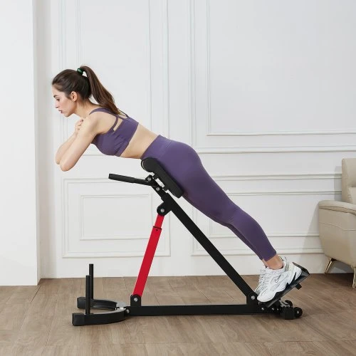 VEVOR Romėniškas suolas hiperextensions pratimams 5030, anglinis plienas, juoda/raudona, iki 158 kg