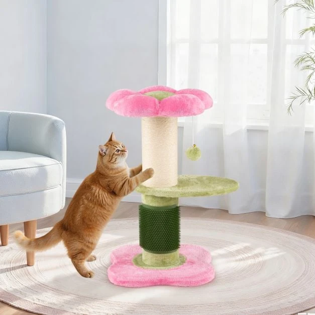 Promotion Rožinis gėlių katės medis 69 cm