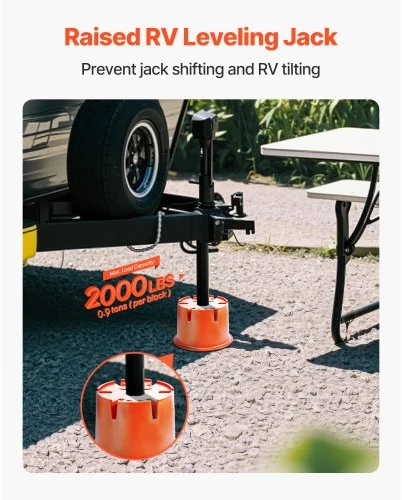 VEVOR RV išlyginimo atramų kaladėlių rinkinys, 8 vnt., PP, 20 cm, iki 907 kg