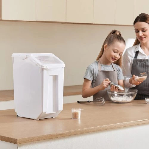 VEVOR Ryžių laikymo talpa, 20 l, PP, su ratukais