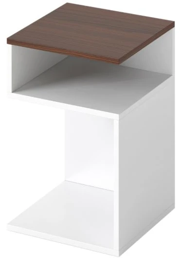 Sofa Promotion S Formos Mažas Šoninis Staliukas su 2 Atviromis Dėžutėmis-Riešutmedis