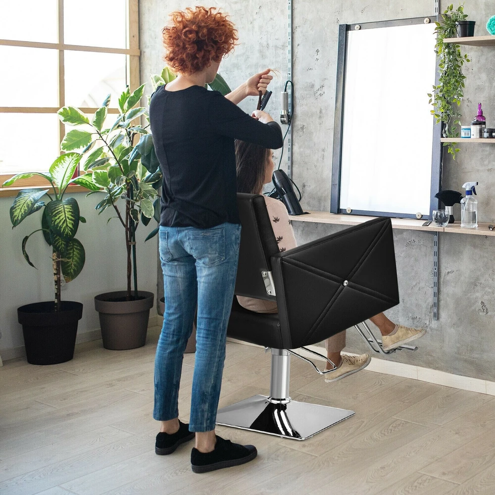 Promotion Salono kėdė plaukų stilistui, reguliuojamas sukimasis, hidraulinė, juoda