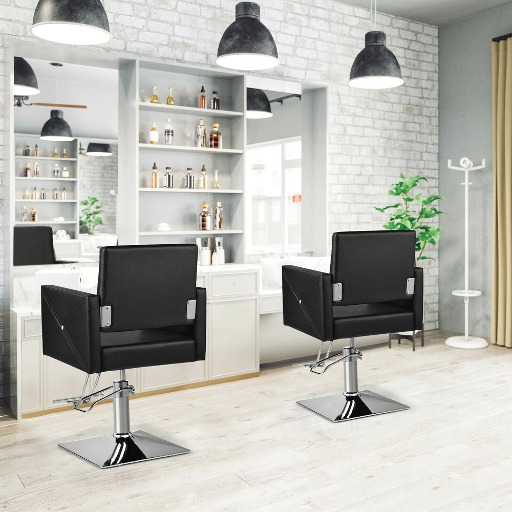 Promotion Salono kėdė plaukų stilistui, reguliuojamas sukimasis, hidraulinė, juoda