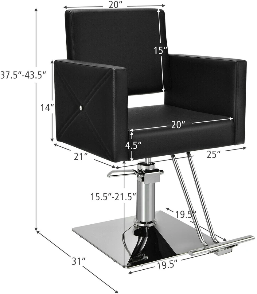 Promotion Salono kėdė plaukų stilistui, reguliuojamas sukimasis, hidraulinė, juoda