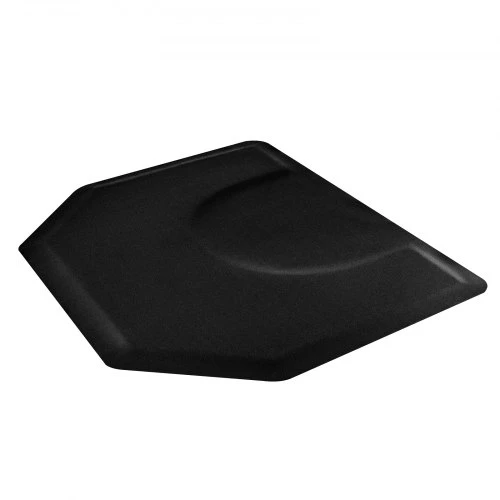 VEVOR Salono kilimėlis kirpėjui, šešiakampis, PVC + NBR, matinis juodas, 123 x 151 cm